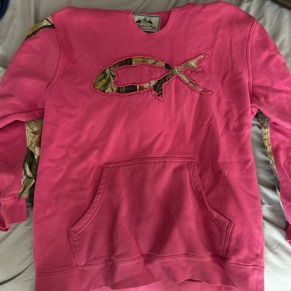 Legendary Whitetails Pink Sweatshirt with Camouflage Logo